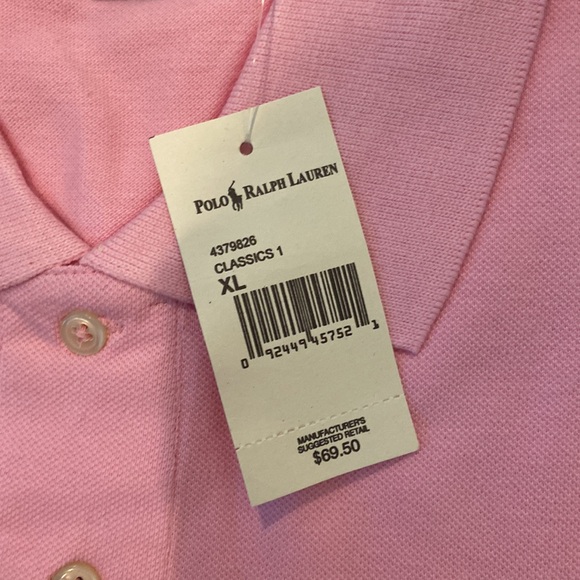 NEW Pink Ralph Lauren POLO Shirt Men's Short Sleeve Sz. XL,S,M - Picture 4 of 9